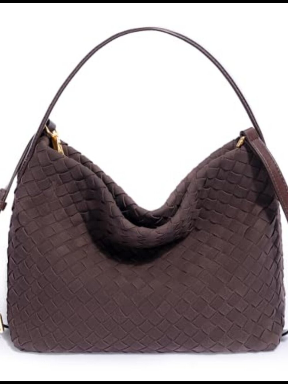 Woven Tote Bag Women PU Leather Top Handle Hobo Shoulder Handbag
